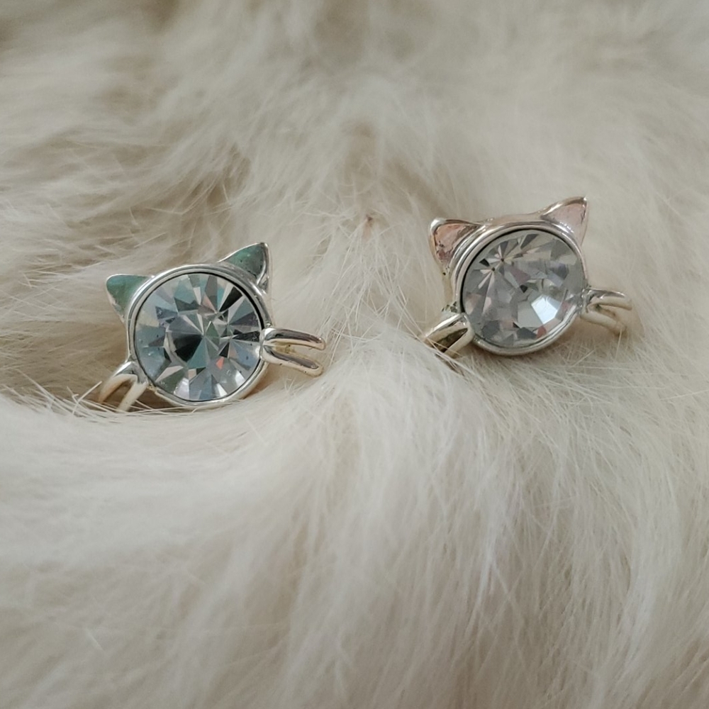 CZ Cat Earrings.